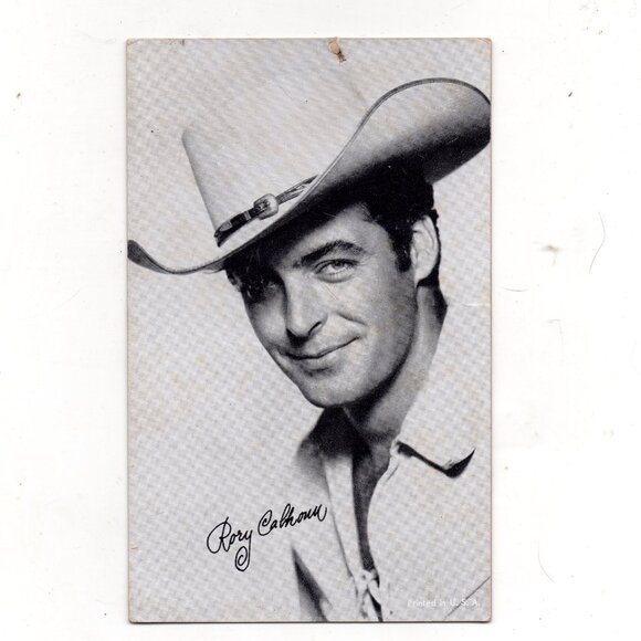 Old:1950s Rory Calhoun B & W Penny Arcade Card /Old Movie Star / Actor - Picture 1 of 1